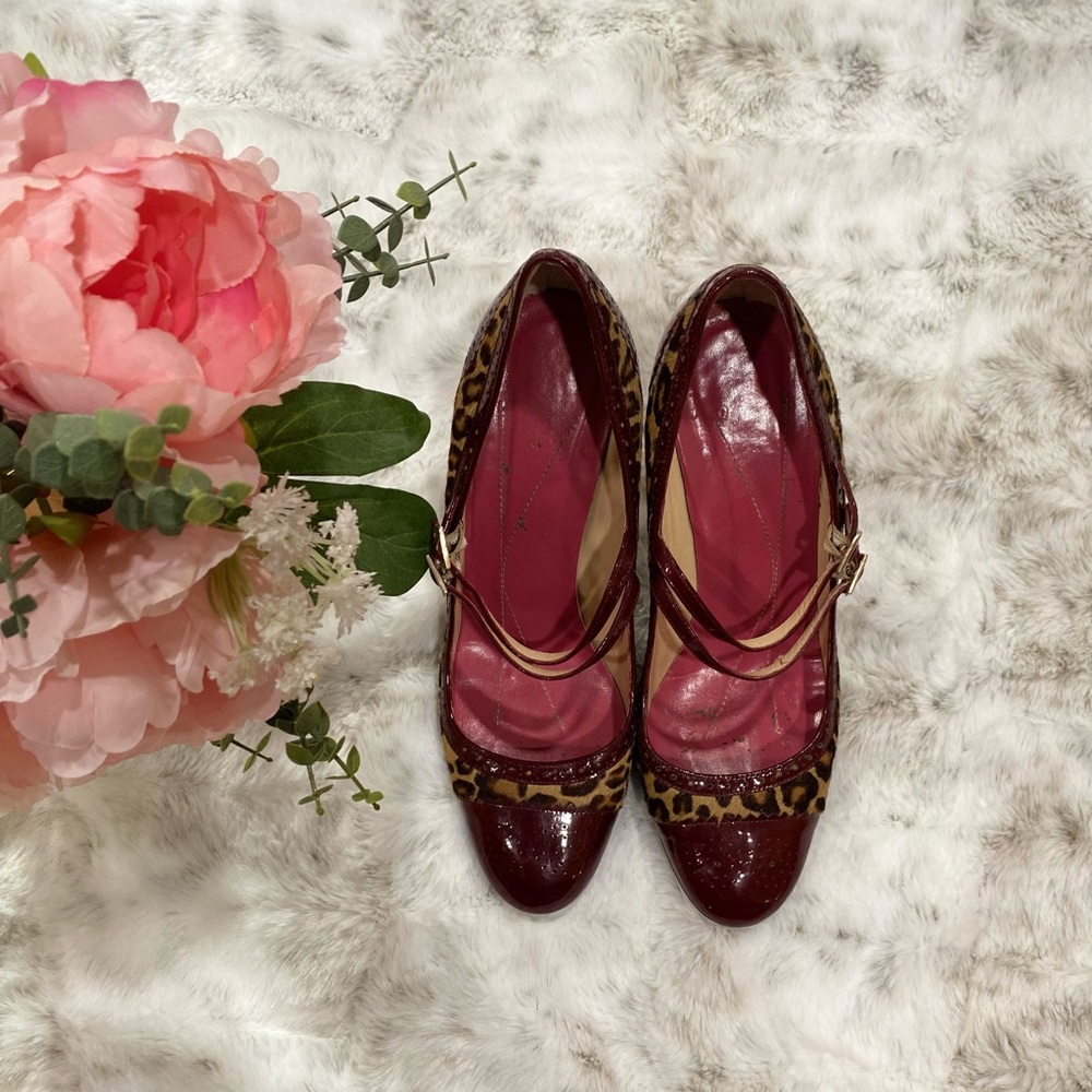 Kate Spade Leopard Burgundy Heels
